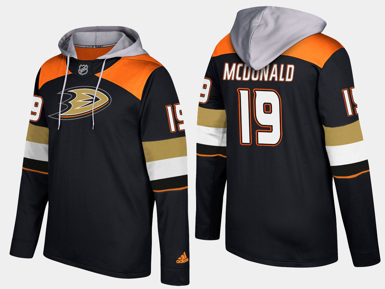 Men NHL Anaheim ducks retired #19 andy mcdonald black hoodie->new york giants->NFL Jersey